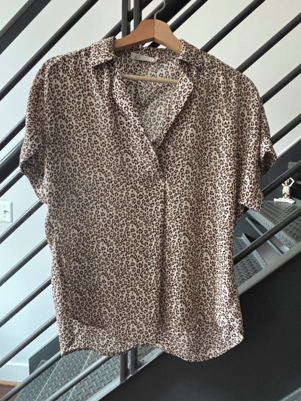 All in Leopard Print Oversized Top Sheer Leopard Print XS